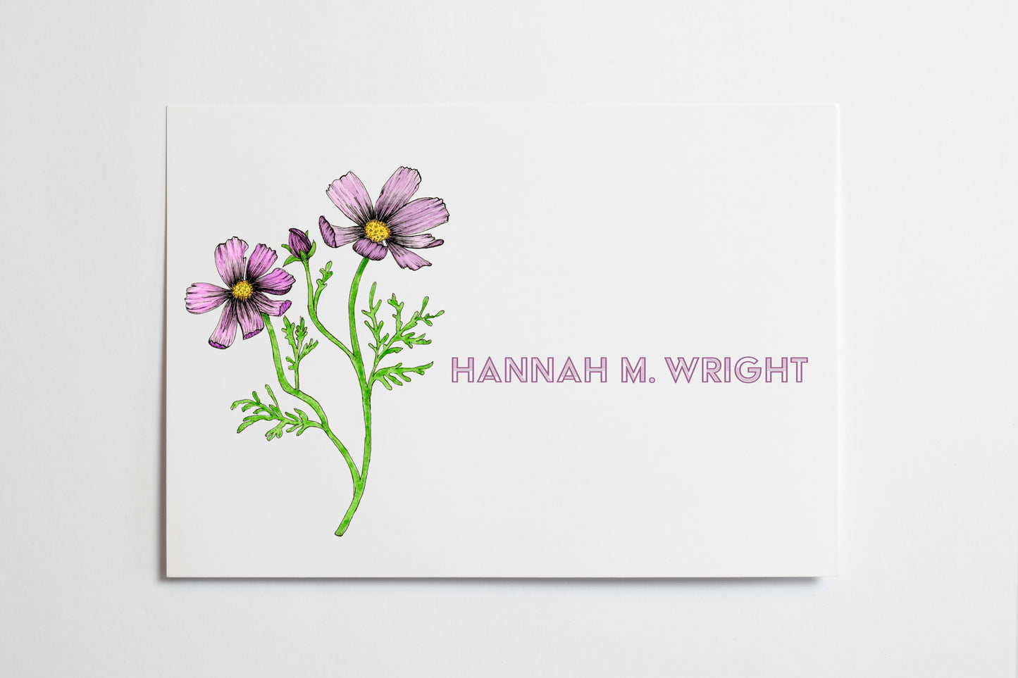 Light Purple Cosmos Flower Card Series