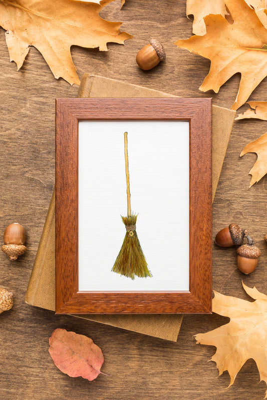 Fall Broom with Dried Orange Slice