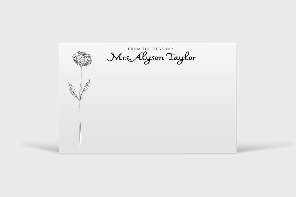 Zinnia Flower Card Series